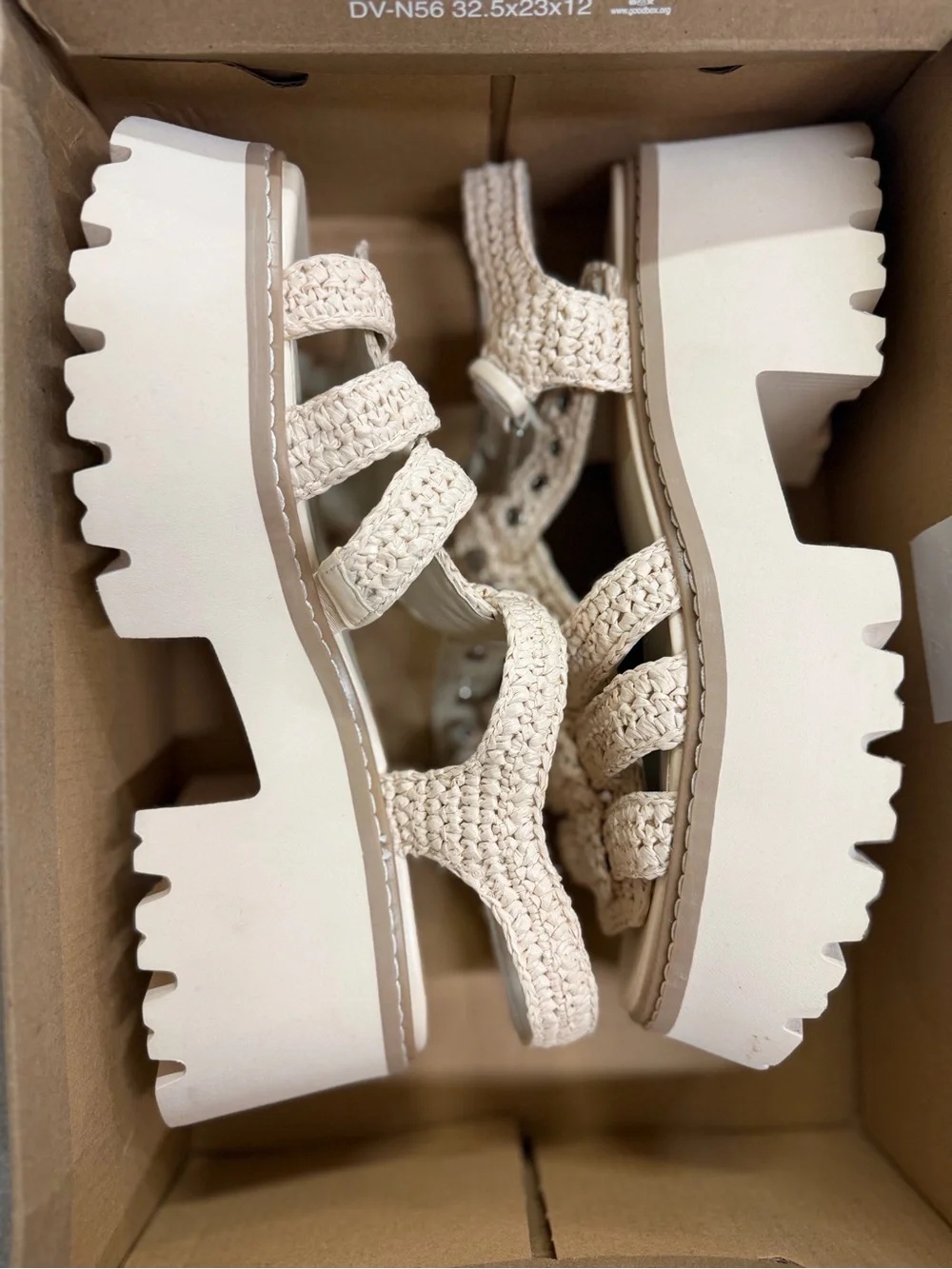 Dolce Vita Cream Woven Platform Sandals